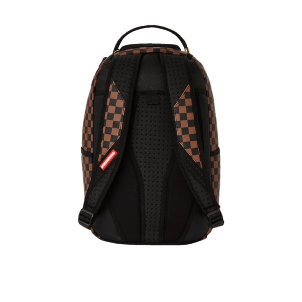 Sprayground Sharks In Paris Paint Drip DLXVF Backpack Brown Gold