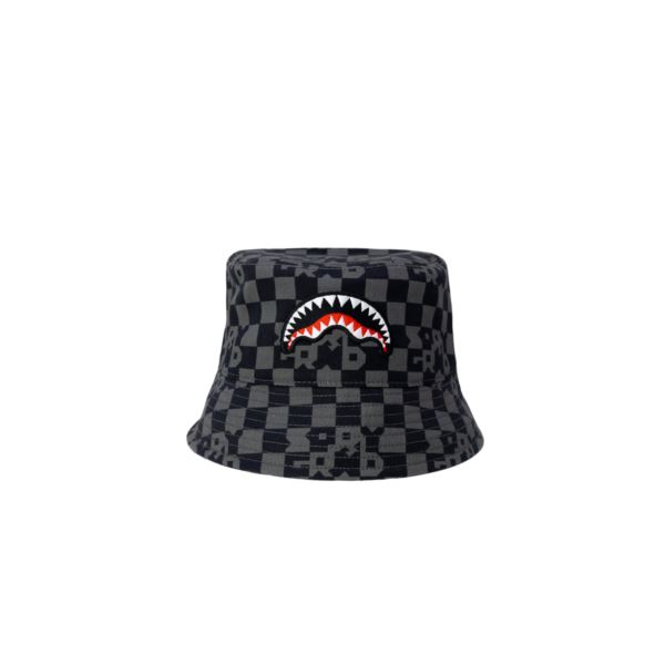 SPRAYGROUND GREY CHECK BUCKET CAP