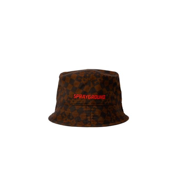 SPRAYGROUND BROWN CHECK BUCKET CAP 2