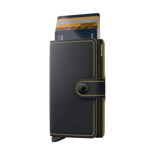 Secrid Miniwallet Matte Black & Ochre 2