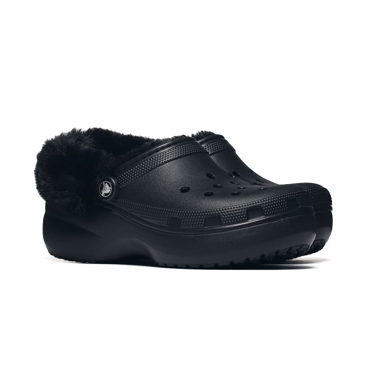 Crocs CLASSIC PLATFORM FUZZ LINED CLOG 212854-001