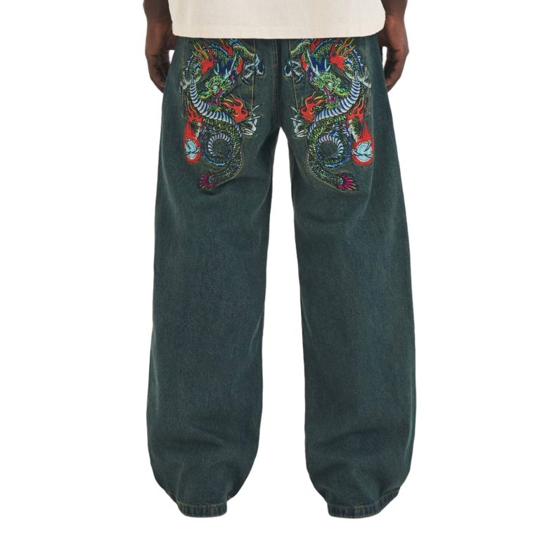 Ed Hardy MENS FIREBALL DRAGON DIRTY WASH ED3983